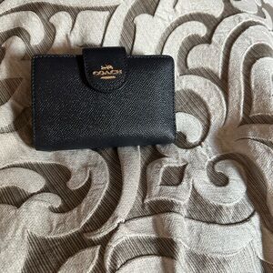 Coach Navy Leather Card Holder